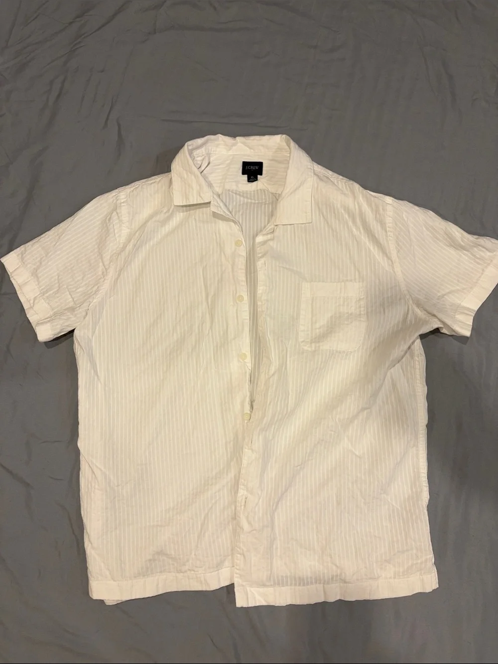 J. Crew White Short-Sleeve Button-Down Shirt